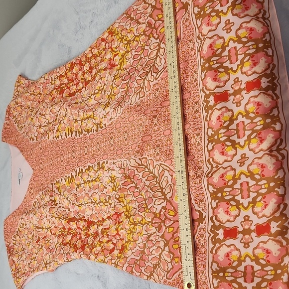 IzaacMizarahi Pink and orange print dress. - Picture 12 of 12